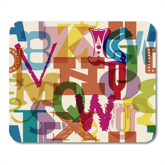 POGLIP Blue Primary Alphabet Letter Pattern Colorful Preschool School ABC Mousepad Mouse Pad Mouse Mat 9x10 inch