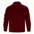 thumbnail image 3 of LMOIPLI Men's Thermal Warm Fleece Jackets Winter Corduroy Turn Down Collar Long Sleeve Button Down Shacket Jacket Outwear Red XXL, 3 of 3