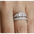 thumbnail image 3 of JeenMata Conjunto Nupcial de Moissanita de Corte Redondo de 1,50 Quilates - Conjunto Nupcial - Anillo de Racimo - Anillo Clásico - Oro Blanco de 18 K sobre Plata, 3 of 5