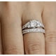 thumbnail image 3 of JeenMata Conjunto Nupcial de Moissanita de Corte Redondo de 1,50 Quilates - Conjunto Nupcial - Anillo de Racimo - Anillo Clásico - Oro Blanco de 18 K sobre Plata, 3 of 4
