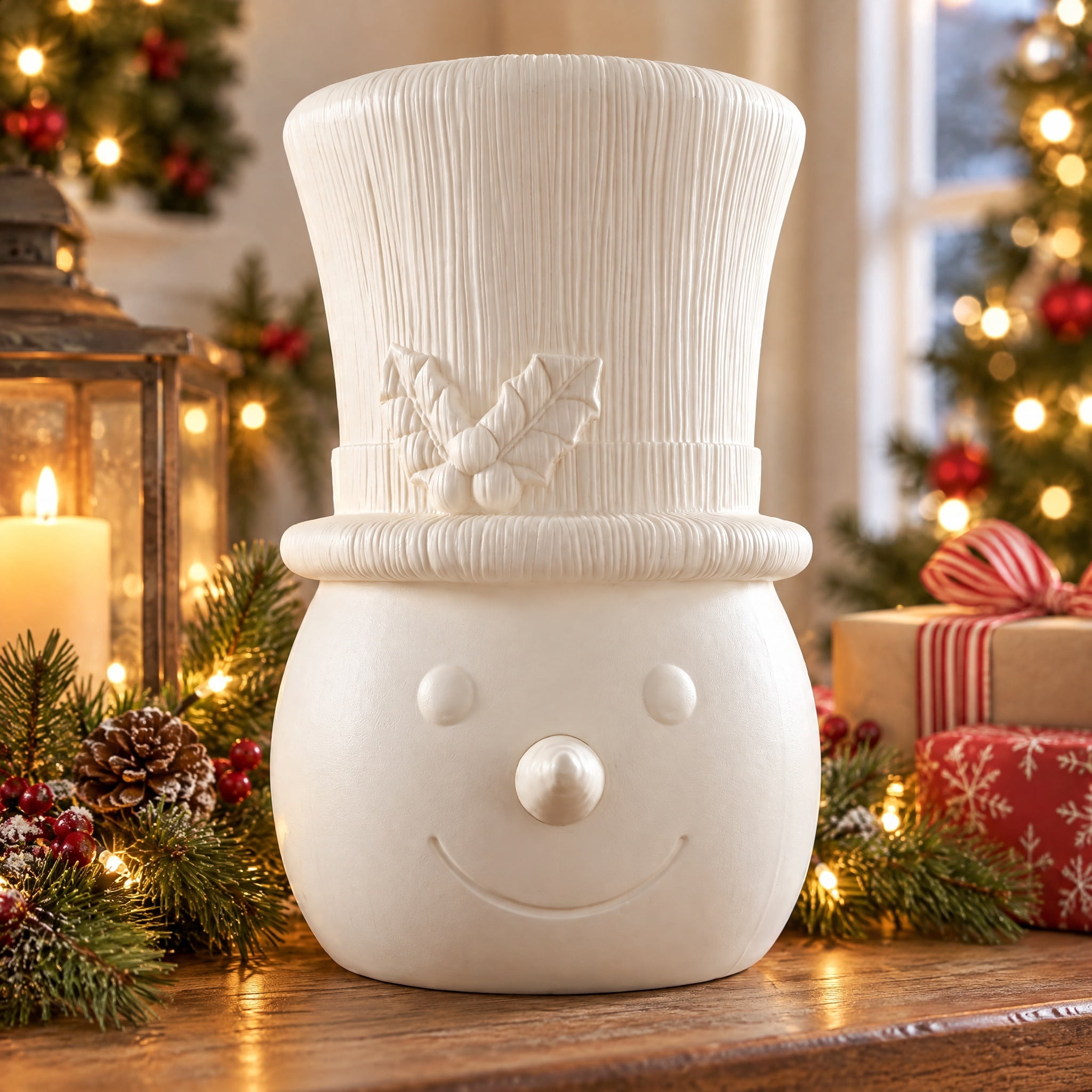 Paint-it-Yourself Blow Mold Snowman Decorative Nutcracker Head, White, 22.4", by Holiday Time