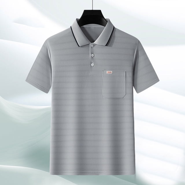 pstuiky camisetas para hombre, Camisa informal de manga corta con cuello vuelto, cómoda y lisa, para hombre ropa de hombre xxxl
