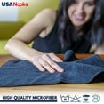 thumbnail image 7 of USANOOKS Microfiber Cleaning Cloth Grey - 12 Pcs (12.5"x12.5") - High Performance - 1200 Washes, Ultra Absorbent Microfiber Towel Weave Grime & Liquid for Streak-Free Mirror Shine - Car Washing Cloth, 7 of 7