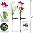 thumbnail image 4 of Outdoor Solar Stake Lights, Wattne 2 Pack Solar Garden Lights with 8 Lily Flowers, Waterproof 7 Color Changing LED Solar Stake Lights for Garden, Pathway, Christmas Decoration (Purple and White), 4 of 7