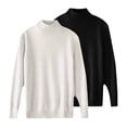 thumbnail image 4 of Chandail à Col Rond pour Femmes, Automne et Hiver, 2 Pcs, Couleur Unie, Doux et Confortable, 4 of 4