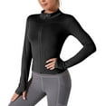 thumbnail image 5 of HTNBO Women's Workout Jacket Lightweight Zip Up Long Sleeve UPF 50+ Sun Protection Clothes Athletic Yoga Slim Fit Crop Tops, 5 of 5