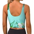 thumbnail image 4 of Uemuo Tropical Pineapple Pattern Women's Sports Bra - High Impact Support, Breathable, and Comfortable Athletic Bra for Running, Yoga, and Workouts, 4 of 9