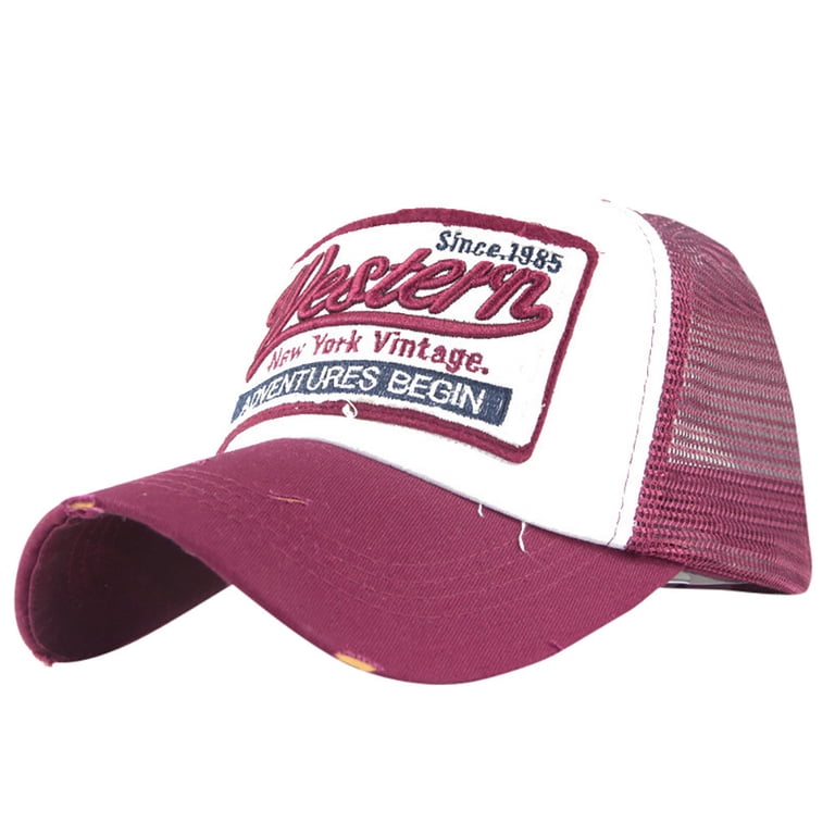 Vintage Embroidered Patch Western Snapback Trucker Hat Retro Baseball Cap Helii Vintage Western Trucker Hat – Embroidered Word Patch  main image 2