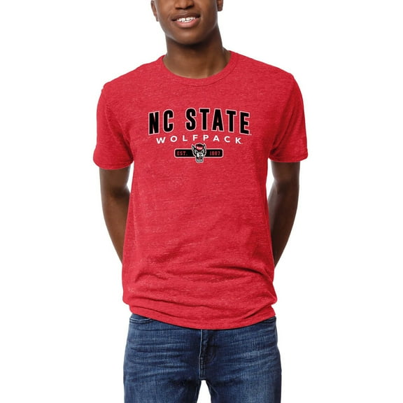 Men's League Collegiate Wear Heather Red NC State Wolfpack Victory Falls Tri-Blend T-Shirt