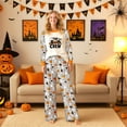 thumbnail image 5 of Halloween Pajama Set Long Sleeves and Pants Two-Piece Set Holiday Pajamas Cute Pumpkin Ghost Spider Skull Print Pajamas Pajamas Unisex Couple Outfit Family Pajamas,Women S, 5 of 6