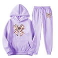 thumbnail image 4 of Valentine's Day Funny Bow Graphic Sweatsuit - Women's 2 Piece Hoodie Jogger Athletic Outfit, 4 of 4