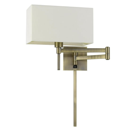 Cal Lighting Robson 1-Light Swing Arm Metal Wall Reading Lamp in Antique Brass