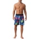 thumbnail image 2 of INSPIRAR CHIC Pantalones de baño atléticos hawaianos con cintura elástica y cordón para hombres, 32, azul oscuro, 2 of 6