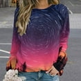 thumbnail image 2 of Galaxy Star Outer Space Women's Floral Printed Sweatshirt Long Sleeve Crewneck Casual Loose Vintage Graphic Pullover Tops, 2 of 7