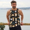 thumbnail image 6 of Lsque Cute Dogs Corgi Pattern Mens Tank Tops Muscle Athletic Quick Dry Sleeveless Workout Fitness T Shirts Beach Tank Top, Loose-fit Sleeveless Shirt for Men-3X-Large, 6 of 7