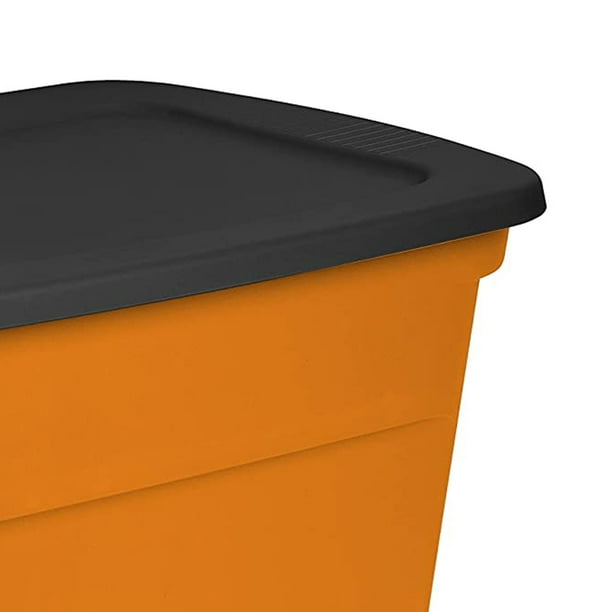 Sterilite 18 Gallon Orange Plastic Storage Container Bin Tote with Lid 24 Pack Walmart