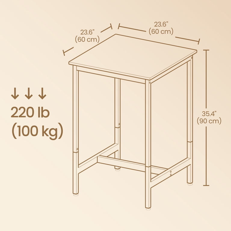 Ledrem Compact Bar Table, Counter Height, Greige and Black photo 6
