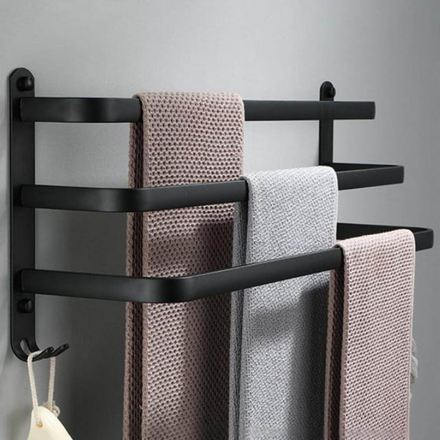 Rustproof Towel Bar Shower Towel and Rail Round Rack Kitchen Bathroom 3 Layer 40cm