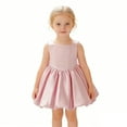 thumbnail image 1 of HXWCHs Robe à Volants pour Filles Robe de Fête Formelle Nœud Papillon Tutu Sans Manches pour Tout-Petits Performance de Concours Rose 6-9 Mois, 1 of 6
