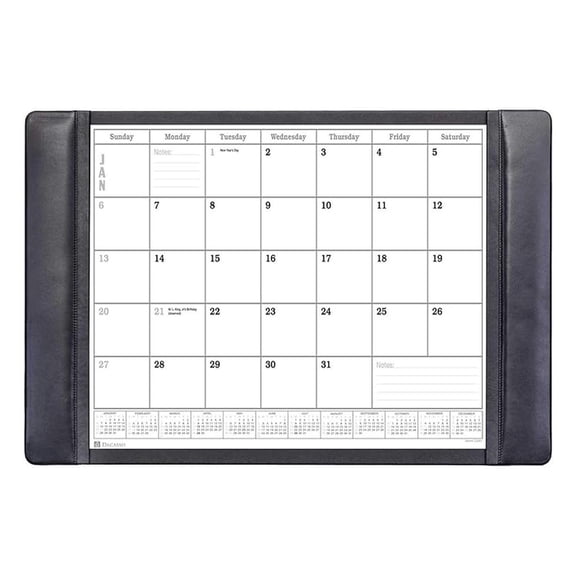 Leather Desk Calendar pad, 25.5 x 17.25, Black (P1040)