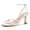 white, variant on Women Square Toe Kitten Heel Sandals Ankle Strap Buckle Closure, Open Back Design, Open Toe Summer Dress Sandals