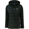 thumbnail image 2 of Women's Cutter & Buck Black Minnesota Vikings Evoke PrimaLoft Hybrid Eco Softshell Recycled Full-Zip Hooded Jacket, 2 of 3