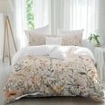 thumbnail image 2 of Vintage Botanical Duvet Cover Set, Spring Floral Summer Botanical Rustic Soft Duvet Cover Queen Size Bedding Set 4 Pieces, 1 Quiltcover and 2 Pillowcases with Zipper, 1 Bed Sheet for All Seasons, 2 of 9