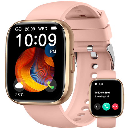 Cyberdyer 1.85-inch Men Womens Smartwatch with Bluetooth Answer/Make Calls/120+Sports Modes, IP68 Waterproof Fitness Tracker Fits for Android Iphone Devices,(Ideal Thanksgiving & Halloween Gift)