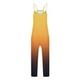 thumbnail image 6 of QATAINLAV Women's Casual One Piece Sleeveless Jumpsuits Loose V Neck Adjustable Spaghetti Strap Romper Wide Leg Pants with Pocket, Yellow, XXL, 6 of 8