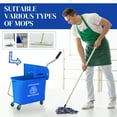 thumbnail image 6 of HOMCOM Compact Mop Bucket with Wringer on Wheels for Floor Cleaning, 21 Quart, Separate Dirty and Clean Water, Blue, 6 of 9