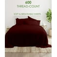 thumbnail image 2 of 30-INCH EXTRA DEEP POCKETS - 7 PC Split King Sheet Set for Adjustable Bed - (Extra Pillowcases) 600-Thread-Count 100% Egyptian Cotton, Soft Breathable 600TC Cotton- Wine, 2 of 7