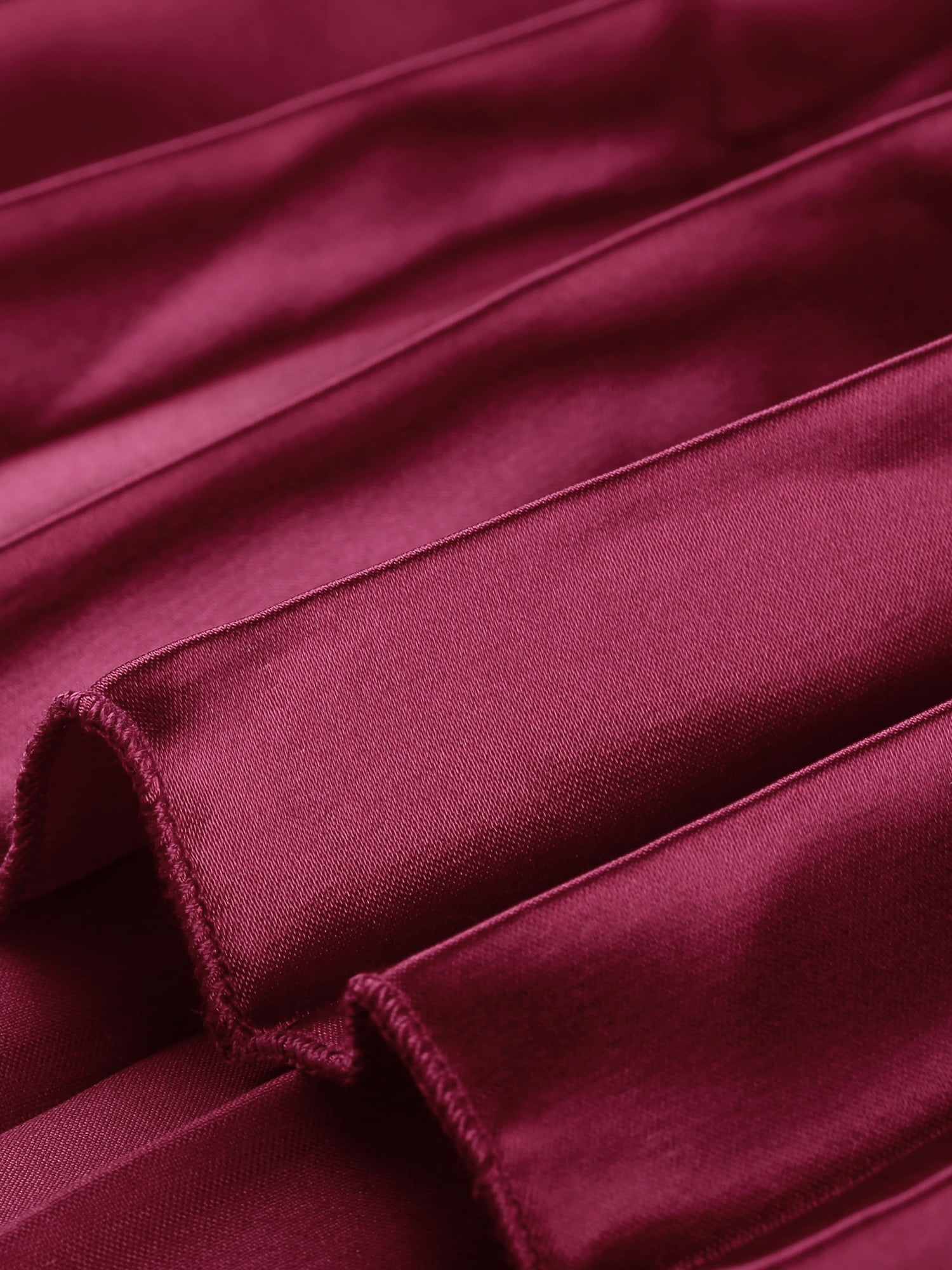 DARING DIVA Women's A-line High Waist Pleated Midi Skirt XS Burgundy