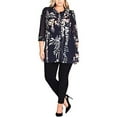 thumbnail image 3 of City Chic Womens Floral Button Down Blouse, Blue, Plus Size, S/16W, 3 of 5