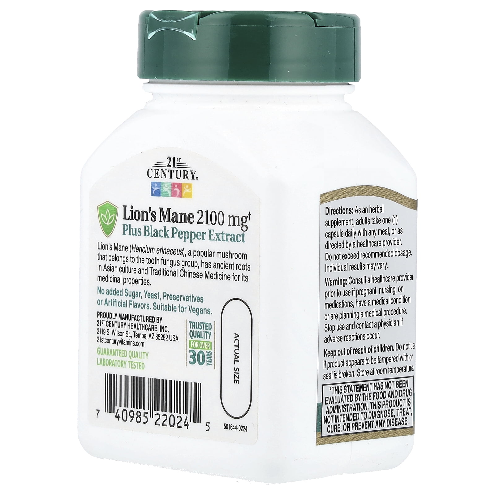 Extrait De Champignon Lion's Mane (Crinière De Lion) 2100 Mg - 60 Capsules - Bio, Vegan - Date Péremption 04/2027