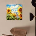 thumbnail image 4 of 16 Inch Wall Clock Battery Operated Square Clock Decorative for Office, Kitchen, Outdoor, Living Room，Oil Painting Landscape Sunflowers Beautiful Art, 4 of 4