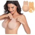 thumbnail image 3 of 4pcs Push Up Sticky Bras For Women, Backless Invisible Bra Adhesive Bra Breast Lift Tape Reusable Nipple Covers, 3 of 5