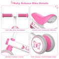 thumbnail image 6 of Wdmiya Baby Balance Bike 1 Year Old, Toddler Bike For Boy Girl Birthday Gift, 1-3 Years Toddler First Bike With No Pedal & Silence Wheels, Ride On Toy Gifts, Pink butterfly, 6 of 7