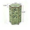 thumbnail image 5 of GDF Studio Elliot Outdoor 14" Hexagon Iron Side Table, Crackle Green, 5 of 10