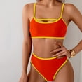 thumbnail image 6 of UTSJKR Two Piece Swimsuit for Women High Waist Bathing Suit Bottom Full Coverage Swimsuit 2 Piece High Cut Swim Suits Orange XL, 6 of 7