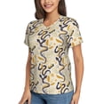 thumbnail image 2 of Wukai Snake And Floral Classic V-Neck T-Shirt for Women: Comfortable, Stylish, and Versatile Wardrobe Essential-Large, 2 of 7