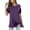 A1 Purple, variant on Women's Short Sleeve Cold Shoudler Tops Twist Knotted T-Shirts Spring Summer Tops Loose Fit Tops 2026 Cut Out Crew Neck Solid Color Basic Comfy Tees Tunic Tops for Leggings Flowy Work Long Tops