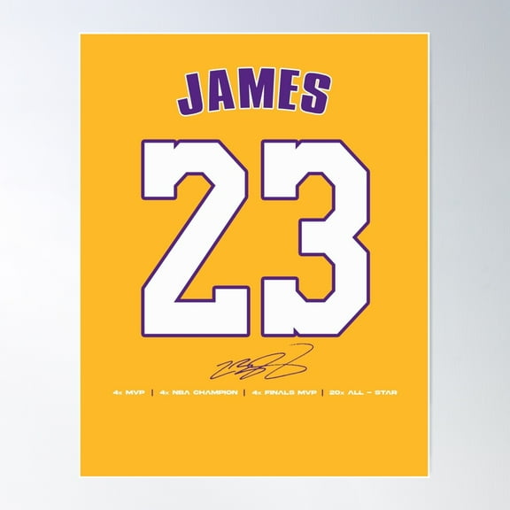 Lebron James Jersey Poster Poster Wall Art, Modern Wall Decor For Living Room Bedroom, 8x12 UNFRAMED