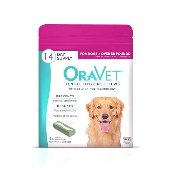 OraVet Dental Care Hygiene Fresh Chews for Large Dogs, over 50 lbs, 14 Count