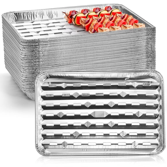 Yesland 30 Pack de Moules en Aluminium Jetables - 13.4 x 9 x 1.1 Pouces, Moules en Aluminium pour Cuisiner, Cuire, Chauffer, Stocker, Préparer les Repas, Emporter