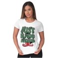 thumbnail image 3 of Funny Christmas Just Elfing Around Womens Slim Fit Graphic Tee Brisco Brands S, 3 of 5