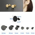 thumbnail image 4 of EOEMY 1/2Pc Men Women Black Barbell Punk Gothic Stainless Steel Stud Earrings 4-12mm !-Black-10mm-2Pcs (1Pair), 4 of 9