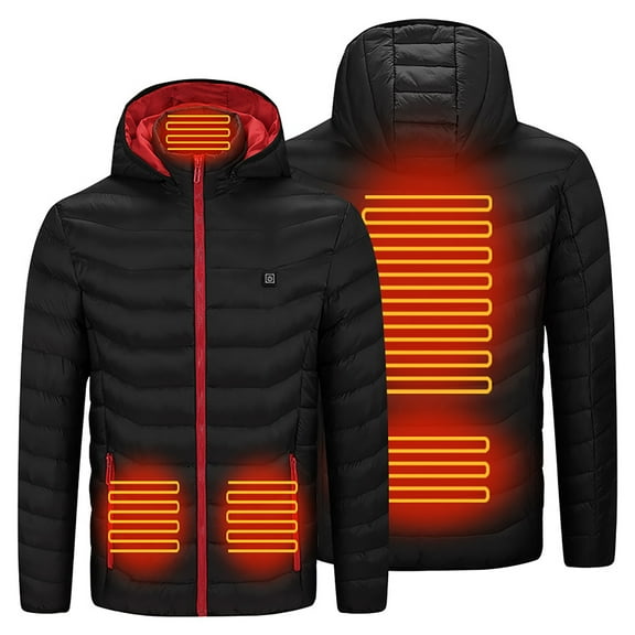 Quinlirra Winter Coats for Men 4XL Outdoor Warm Clothing Heated For Riding Skiing Fishing Charging Via Heated Coat