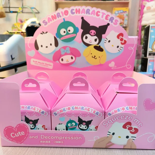 6 piezas de Sanrio Soft Tuanzi Series Plush Box Blind Toys Kawaii Kuromi Hello Kitty Pom Pom Purin Blind Box Muñeco de peluche Regalo para niña