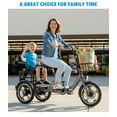 thumbnail image 5 of NOMIGO Electric Tricycle Two Seater 3 Wheel Electric Bicycle 48V15Ah 720WH Lithium Battery Peak1200W Max 20MPH 16*2.125” Fat Tire Electric Tricycle for Unisex Adults Gray UL2849, 5 of 9