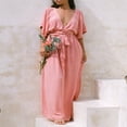 thumbnail image 4 of Robe Bohème Formelle pour Femmes Manches Courtes Robe de Soirée avec Ceinture, 4 of 9